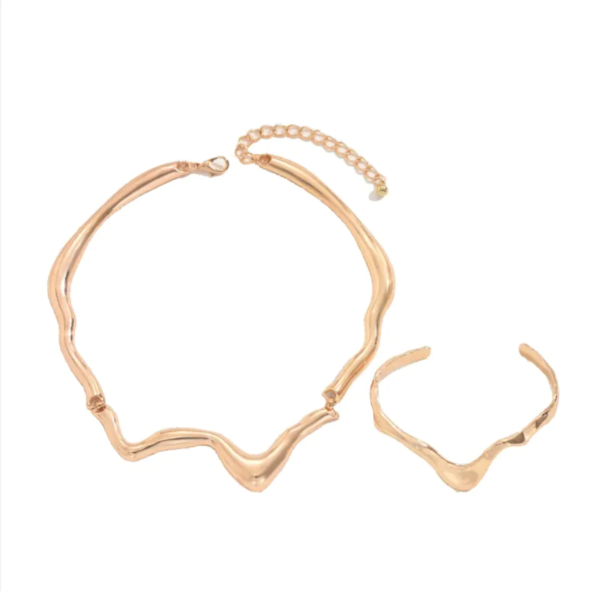 Twisted Metal Necklace & Bracelet Set